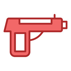 Obraz premium Pistol red line filled icon