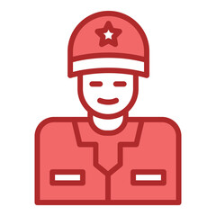 Soldier red line filled icon