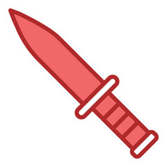 Knife red line filled icon