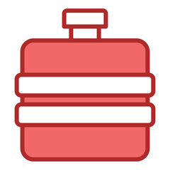 Flask red line filled icon