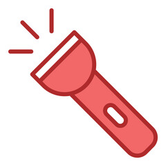 Torch red line filled icon