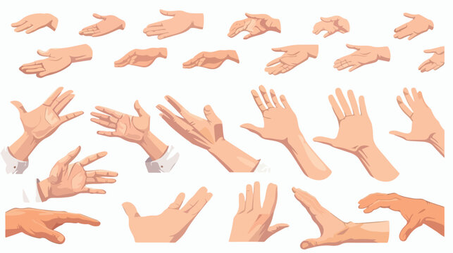 Set of hands in different gestures. hands in various
