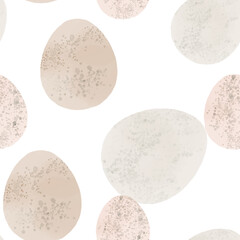 Seamless pattern with easter eggs, hand drawn illustration in watercolor style