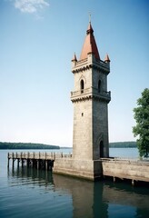 Fototapeta na wymiar Tower in the lake