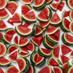 High-resolution images of watermelon with a white background - obrazy, fototapety, plakaty