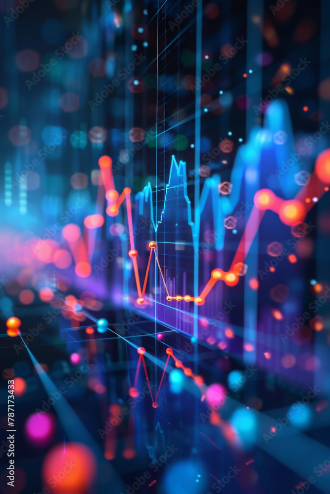Poster visual representation of financial growth showing strong economic performance through upward trendin