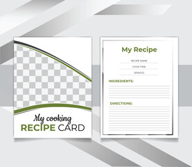 restaurant Recipe card design template for cookbook