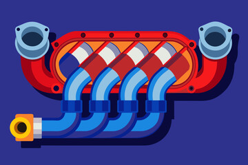 exhaust manifold vector illustration