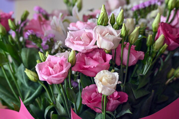 colorful roses in a vase
