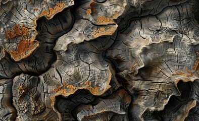 AI generated illustration of an ancient wooden texture with weathered appearance