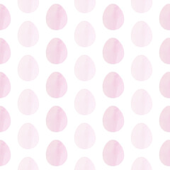 Seamless pattern with easter eggs, hand drawn illustration in watercolor style