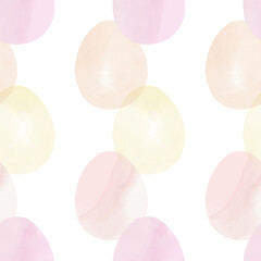 Seamless pattern with easter eggs, hand drawn illustration in watercolor style