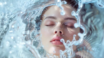 Aquatic beauty shot, serene expression, ideal for spa and wellness.