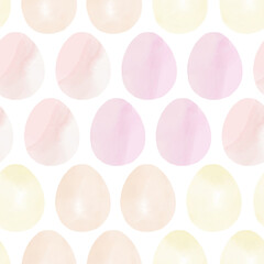 Seamless pattern with easter eggs, hand drawn illustration in watercolor style