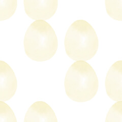 Seamless pattern with easter eggs, hand drawn illustration in watercolor style