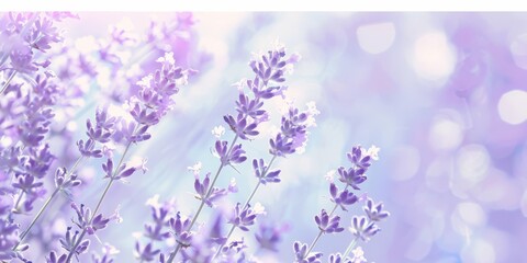 Obraz premium Soft focus on lavender flowers, perfect for beauty, spa, or gentle natural background themes.