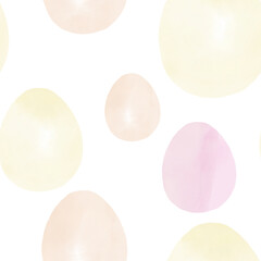 Seamless pattern with easter eggs, hand drawn illustration in watercolor style