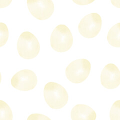 Seamless pattern with easter eggs, hand drawn illustration in watercolor style