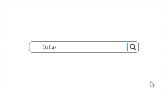Dallas in Search Animation. Internet Browser Searching