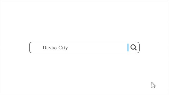 Davao City in Search Animation. Internet Browser Searching