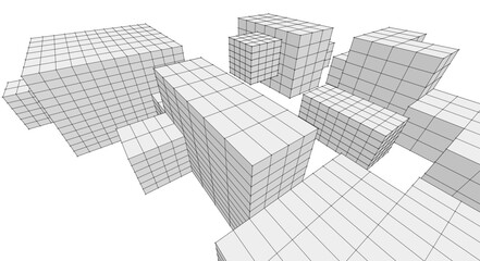 Fototapeta premium abstract modular architecture 3d rendering