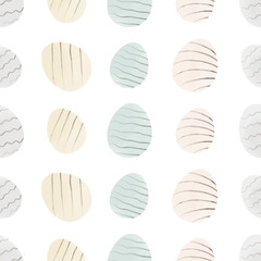 Seamless pattern with easter eggs, hand drawn illustration in watercolor style