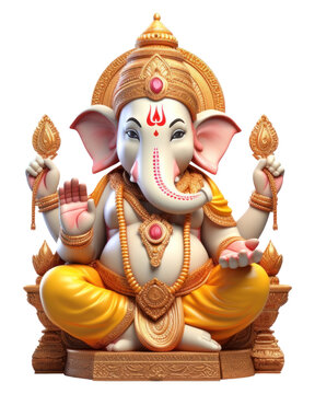 PNG 3d cartoon ganesh realistic representation spirituality creativity