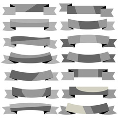 Set of gray label ribbons