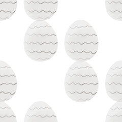 Seamless pattern with easter eggs, hand drawn illustration in watercolor style