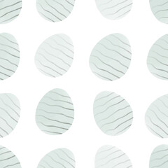 Seamless pattern with easter eggs, hand drawn illustration in watercolor style