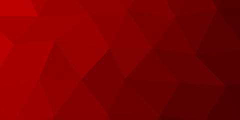 Abstract gradient red and black low poly background.