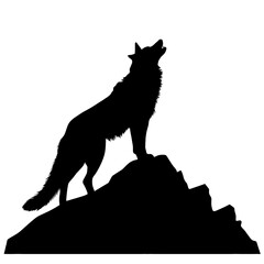 Wolf in mountains logo