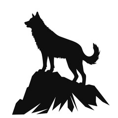 Wolf in mountains logo