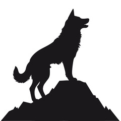 Wolf in mountains logo