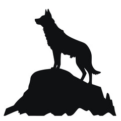 Wolf in mountains logo
