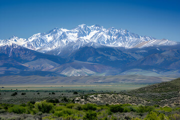 Fototapeta na wymiar Untamed Beauty - A Spectacular Panoramic Display of Nevada's Majestic Mountain Ranges