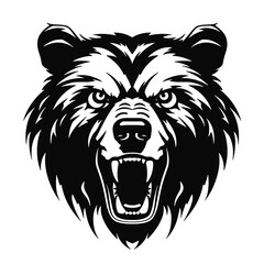 Obraz premium Hand drawn Bear Head illustration. Vintage woodcut engraving style vector illustration. Black and white versions.