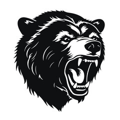 Fototapeta premium Hand drawn Bear Head illustration. Vintage woodcut engraving style vector illustration. Black and white versions.