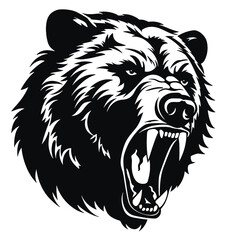 Obraz premium Hand drawn Bear Head illustration. Vintage woodcut engraving style vector illustration. Black and white versions.