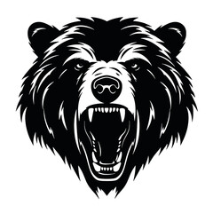 Fototapeta premium Hand drawn Bear Head illustration. Vintage woodcut engraving style vector illustration. Black and white versions.
