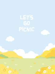 Fototapeta na wymiar spring picnic cute illustration
