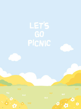 spring picnic cute illustration