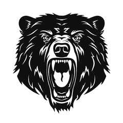 roaring bear looking directly at the camera