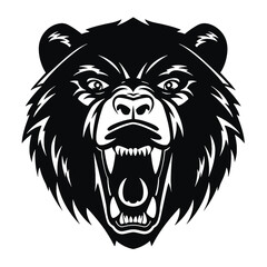 roaring bear looking directly at the camera