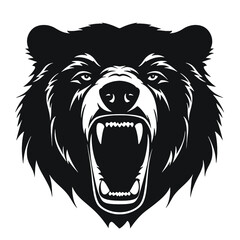 roaring bear looking directly at the camera