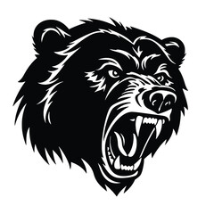 roaring bear looking directly at the camera