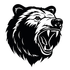 roaring bear looking directly at the camera