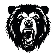 roaring bear looking directly at the camera