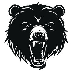 roaring bear looking directly at the camera