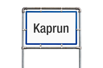 Ortseinfahrt, Schild, Kaprun, Österreich